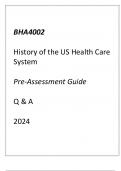 (Capella) BHA4002 History of the US Health Care System Pre-Assessment Guide Q & A 2024