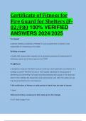 Certificate of Fitness for Fire Guard for Shelters (F02/F80 100% VERIFIED  ANSWERS 2024/2025