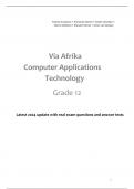 Via Afrika Computer Applications Technology Grade 12 Latest 2024 update with real exam questions and answer tests