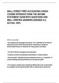 WALL STREET PREP ACCOUNTING CRASH  COURSE INTRODUCTION& THE INCOME  STATEMENT EXAM WITH QUESTIONS AND  WELL VERIFIED ANSWERS [GRADED A+}  ACTUAL 100%