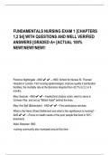 FUNDAMENTALS OF NURSING  EXAM1[1;2,3,4,7,10,22,23,27,29,30 41 WITH  QUESTIONS AND WELL VERIFIED ANSWERS  [GRADED A+] ACTUAL EXAM 100%