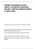 NURSING FUNDAMENTALS EXAM  1[UNITS 1-3] EXAM WITH QUESTIONS  AND WELL VERIFIED ANSWERS GRADED  A+ [REAL EXAM] 