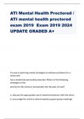 ATI Mental Health Proctored / ATI mental health proctored  exam 2019 Exam 2019 2024  UPDATE GRADED A+