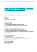 Earth System Sciences Exam 1 Chapters 1 – 7 Questions and Answers