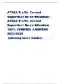 ATSSA Traffic Control  Supervisor Re-certification /  ATSSA Traffic Control  Supervisor Re-certification  100% VERIFIED ANSWERS  2023/2025