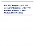 ICS 200 Answers / ICS 200  answers Questions with 100%  Correct Answers Latest  Update 2024 Verified