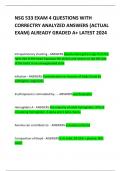 NSG 533 EXAM 4 QUESTIONS WITH CORRECTRY ANALYZED ANSWERS (ACTUAL EXAM) ALREADY GRADED A+ LATEST 2024  