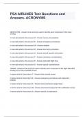 PSA AIRLINES Test Questions and Answers- ACRONYMS-