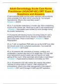 Adult-Gerontology Acute Care Nurse Practitioner (AGACNP-BC) DRT Exam 2 Questions and Answers