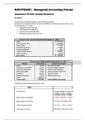 BUS-FPX4061 Assessment 10: Ratio Analysis Worksheet 2024 with complete solution