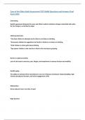 Care of the Older Adult Assessment TEST BANK Questions and Answers Final  Exam 2024 Contracting Specific agreement between the nurse and client in which a behavior change is described and a plan  for the change is committed to paper CAGE questionnaire *Cu