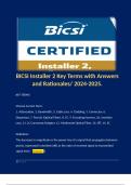 BICSI Installer 2 Key Terms with Answers and Rationales/ 2024-2025.