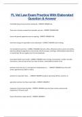 FL Vet Law Exam Practice With Elaborated  Question & Answer