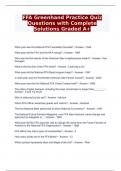 FFA Greenhand Practice Quiz Questions with Complete Solutions Graded A+