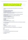 NAB NHA Core Practice Exam 110 Questions & Answers (Graded A)