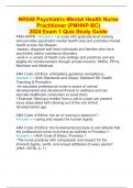 NR548 Psychiatric-Mental Health Nurse Practitioner (PMHNP-BC) 2024 Exam 1 Quiz Study Guide