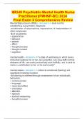 NR548 Psychiatric-Mental Health Nurse Practitioner (PMHNP-BC) 2024  Final Exam 3 Comprehensive Review