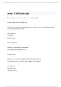 Math TSI Formulas exam questions and 100% correct  answers 2024