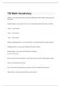 TSI Math Vocabulary exam questions and 100% correct  answers 2024