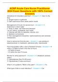 ACNP Acute Care Nurse Practitioner 2024 Exam Questions with 100% Correct Answers