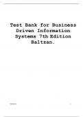 Test Bank for Business Driven Information Systems 7th Edition Baltzan.