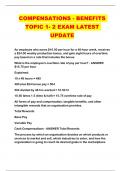 COMPENSATIONS - BENEFITS TOPIC 1- 2 EXAM LATEST UPDATE