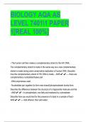 BIOLOGY AQA AS LEVEL 74011 PAPER 1[REAL 100%]