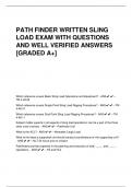 PATH FINDER WRITTEN SLING LOAD EXAM WITH QUESTIONS AND WELL VERIFIED ANSWERS [GRADED A+]