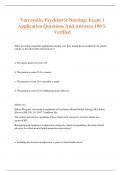 Varcarolis, Psychiatric Nursing: Exam 1 Application Questions And Answers 100% Verified