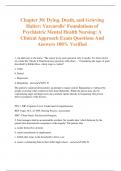 Chapter 30: Dying, Death, and Grieving Halter: Varcarolis' Foundations of Psychiatric Mental Health Nursing: A Clinical Approach Exam Questions And Answers 100% Verified