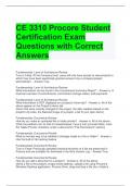 CE 3310 Procore Student Certification Exam Questions with Correct Answers 