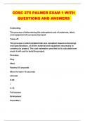 COSC 275 PALMER EXAM 1 WITH QUESTIONS AND ANSWERS 