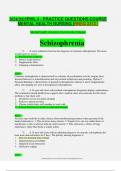 2024/2025PHIL 4 - PRACTICE QUESTIONS COURSE MENTAL HEALTH NURSING (RNSG 2213 )  Mental health (Houston Community College)  Schizophrenia