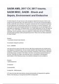 SAEM AMS, 2017 CV, 2017 trauma, SAEM MISC, SAEM - Shock and Sepsis, Environment and Endocrine questions and answers rated A+ by experts 2024/2025