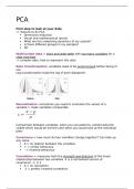 Summary PCA advanced data analysis