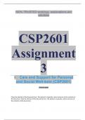 Exam (elaborations) CSP2601 Assignment 3 (COMPLETE ANSWERS) 2024 (823645) - DUE 25 July 2024 •	Course •	Care and Support for Personal and Social Well-bein (CSP2601) •	Institution •	University Of South Africa (Unisa) •	Book •	Social Media and Mental Health