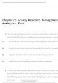 Chapter 26- Anxiety Disorders- Management Anxiety and Panic