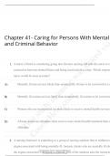 Chapter 41- Caring for Persons With Mental and Criminal Behavior