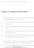 Chapter 12- Cognitive Interventions