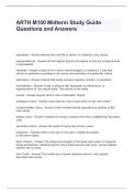 ARTH M100 Midterm Study Guide Questions and Answers