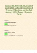 Exam 3: PNR106 / PNR 106 (Latest 2024 / 2025 Update) Foundations of Nursing | Questions and Verified Answers 100% Correct | Grade A - Fortis