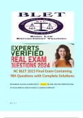 NC BLET State Exam 2023 Bundle Pack. 