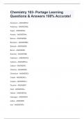 Chemistry 103- Portage Learning Questions & Answers 100% Accurate!