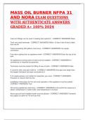 MASS OIL BURNER NFPA 31 AND NORA EXAM QUESTIONS WITH AUTHENTICATE ANSWERS GRADED A+ 100% 2024