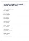 Portage Chemistry 103 Elements & Symbols 100% Accurate!!