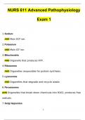 NURS 611 Advanced Pathophysiology Exam 1 (2024/2025) Newest Questions and Answers (Verified Answers)