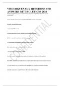 VIROLOGY EXAM 2 QUESTIONS AND ANSWERS WITH SOLUTIONS 2024