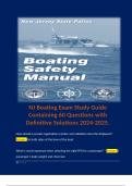 NJ Boating Exam Study Guide Containing 60 Questions with Definitive Solutions 2024-2025. 