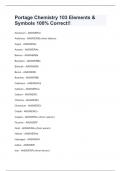 Portage Chemistry 103 Elements & Symbols 100% Correct!!