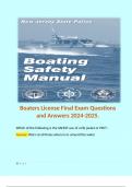 Boaters License Final Exam Questions and Answers 2024-2025.